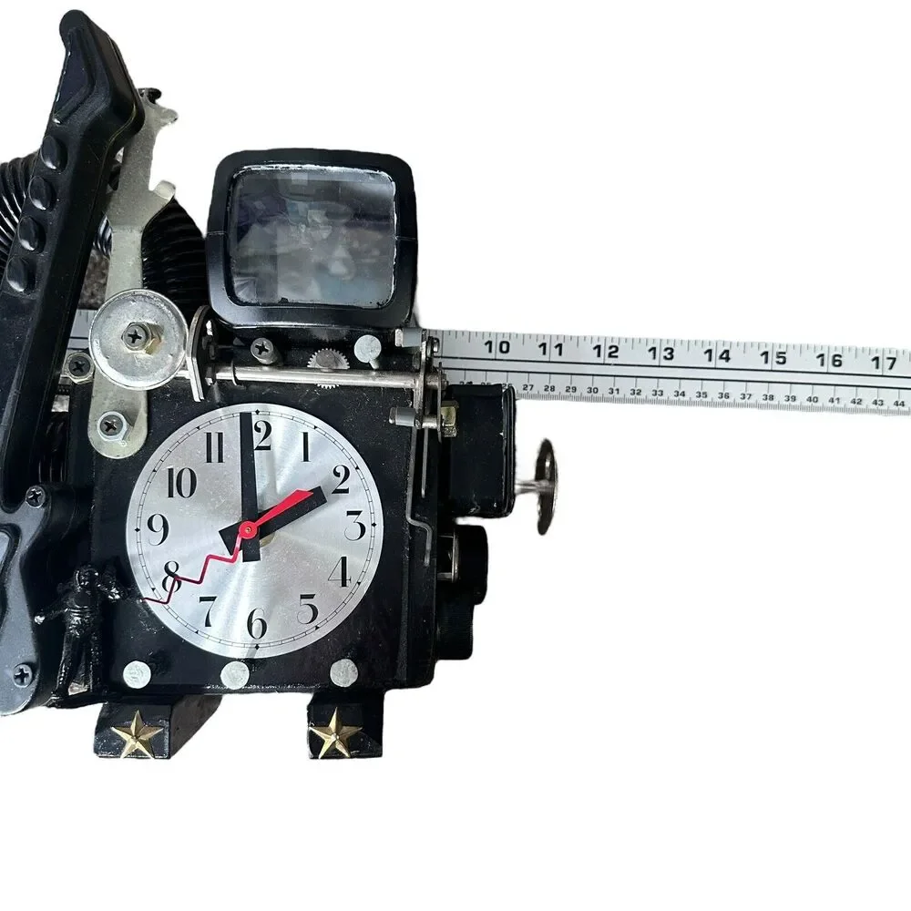 Vintage Richard Birkett Sculpture Fantasy Tabletop Analog Clock‎ Black Signed